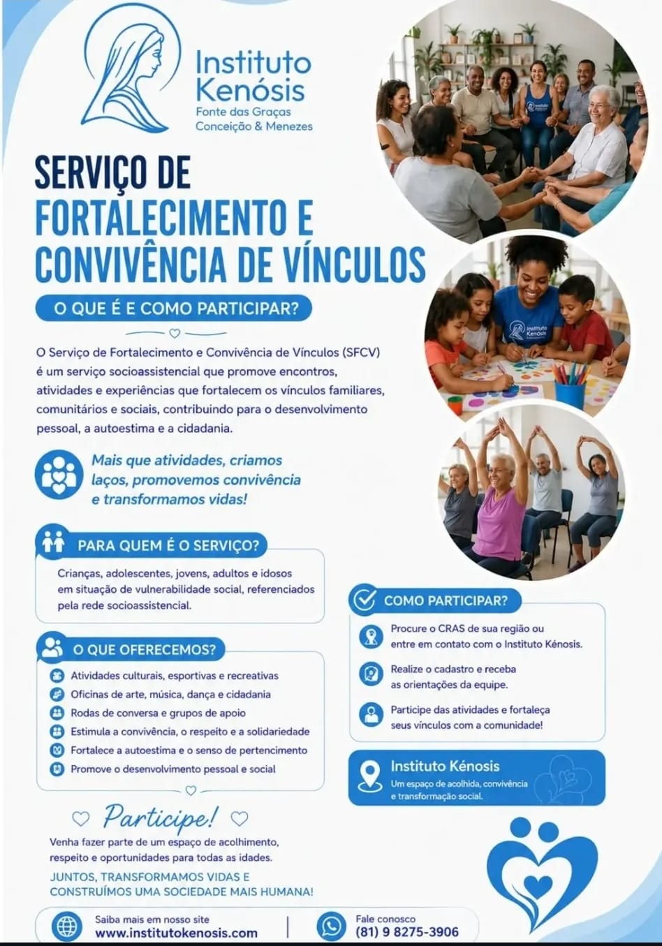 Serviço de Fortalecimento e Convivência de Vínculos (SCFV): transformando vidas por meio da convivência